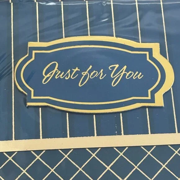 "Just For You" Gift Card Money Holders 8 Cards And Envelopes Teal Blue Gold - Picture 3 of 4